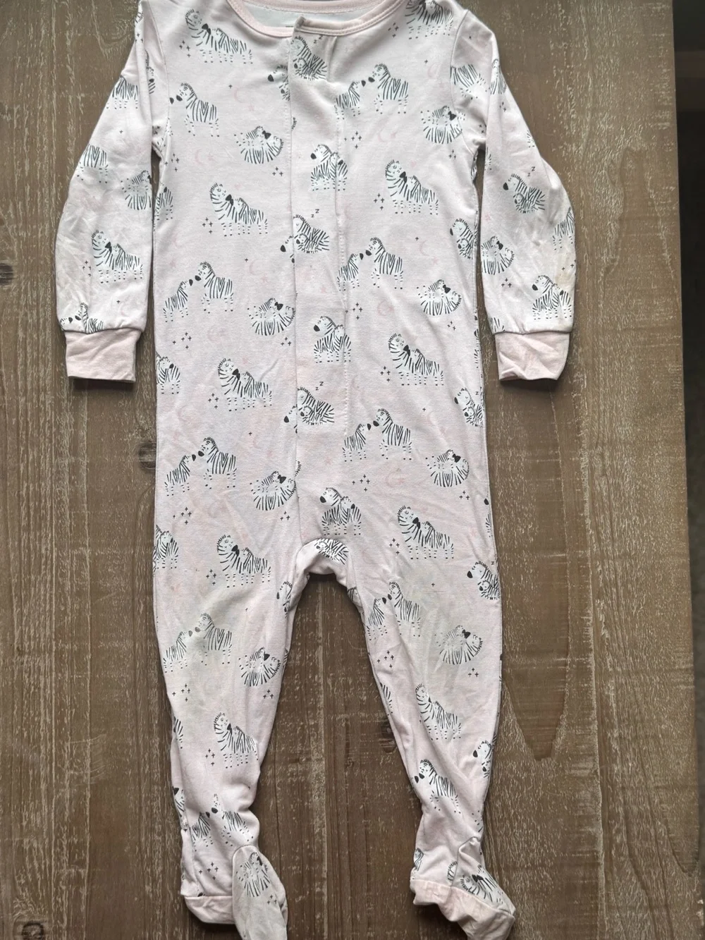 +Magnetic Me Pink Zebra Print Footed One-Piece 9-12M Baby Girl Modal
